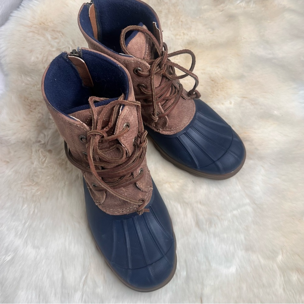 Sperry Duck blue rubber brown leather ankle boot - Picture 5 of 12